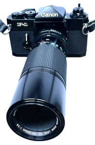 TOP VINTAGE CANON F-1 SLR 35mm FILMKAMERA MIT CANON 100-200mm ZOOMOBJEKTIV - Bild 1 von 15