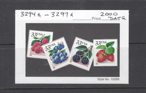 US Scott # 3294a - 3297a / Fruit Berries 2000 DS Booklet Set of 4 Singles MNH - Picture 1 of 1