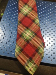 Vintage Wembley Plaid Multicolor Necktie Men's Tie 100% Cotton - Picture 1 of 2