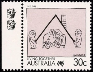 Australia Decimal - 30c Living Together 1990 2nd Reprint 2K Left, Harrison MUH - Picture 1 of 1