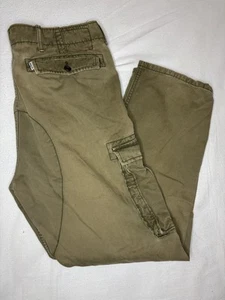 Levi Strauss Cargo Pants Mens  Size 34x30 100% Cotton Khaki Baggy Distressed - Picture 1 of 10