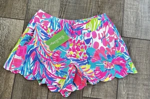 Damen Lilly Pulitzer Dahlie überbackene Shorts Gumbo Limbo Pink XXSmall - Bild 1 von 6