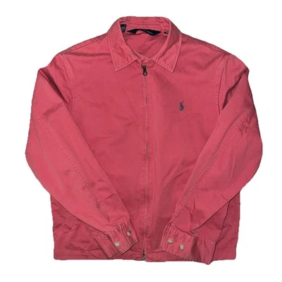Chaqueta De Colección Polo Ralph Lauren Para Hombre Talla Med Rosa Salmón Tartán Cuello Harrington Foto 1 de 4