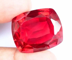 84.45 Ct Natural Mozambique Blood Red Ruby Certified Cushion GIGANTIC Gemstone - Picture 1 of 7