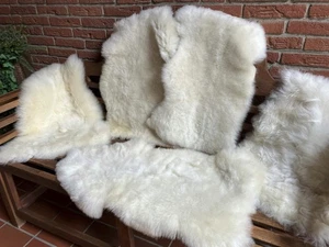 Alfombra de piel de cordero Merino piel de oveja piel de cordero natural blanco 2. Wahl 70cm-100cm - Imagen 1 de 6