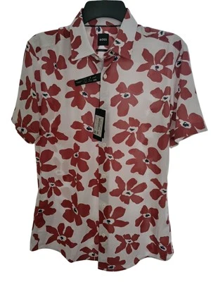 HUGO BOSS Performance P-ROAN-ken  Men's Slim Fit Floral Size Small NWT - Image 1 of 4