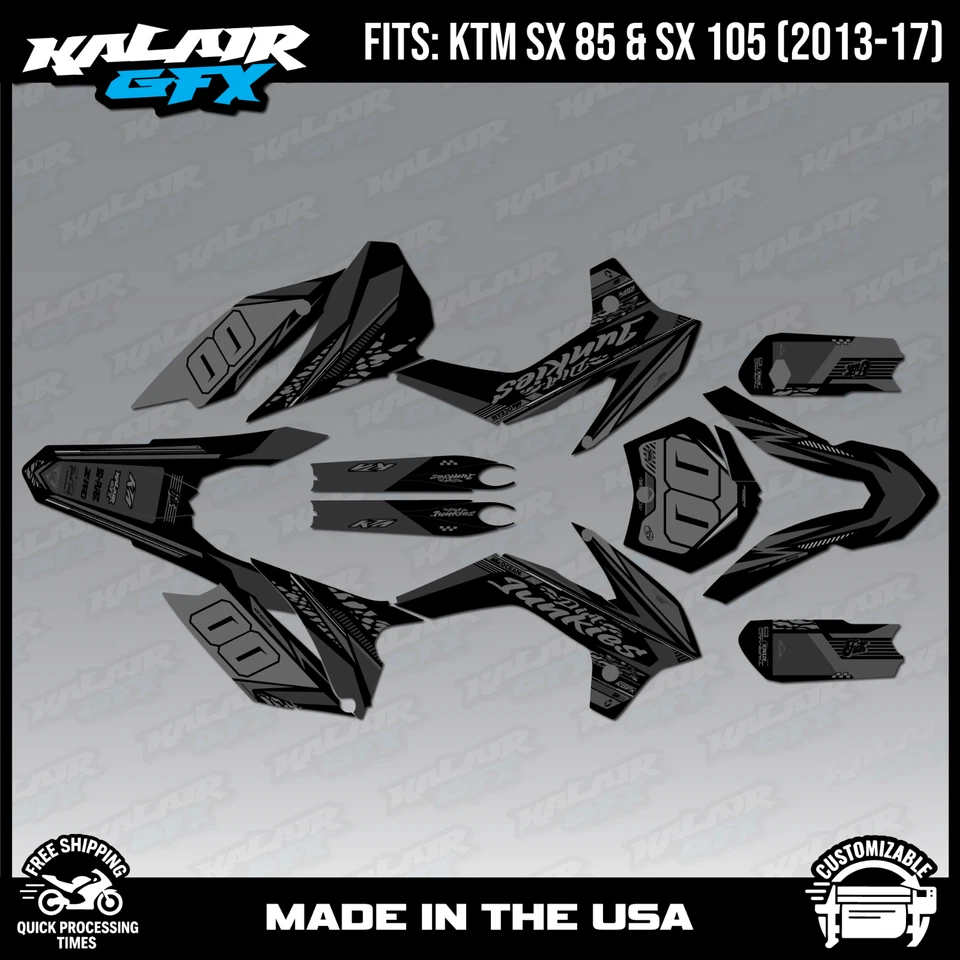 Kit de gráficos para KTM 85SX 105SX SX85 SX105 (2013-2017) serie resistente - humo Foto 1 de 4