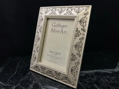 NEW Godinger Satin Silver Plated Swarovski Crystals Picture Frame 4 x 6 in. - Image 1 of 4