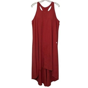 Halara L Breezeful Racerback Side Pocket High Low Dress Kapok Red Built In Bra - Bild 1 von 8