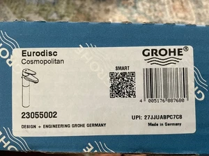 Grohe Eurodisc Cosmopolitan Washbasin Mixing Valve Chrome w/ Drain 23055002 - Picture 1 of 5