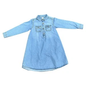 Girls Size 6 Oshkosh B’Gosh Denim Dress 1 Piece Blue Jean - Picture 1 of 9