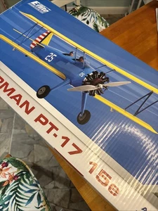 rc airplane kit Pt-17 Stearman 15e. E Flite. Bi Wing Trainer Horizon Nib - Picture 1 of 17