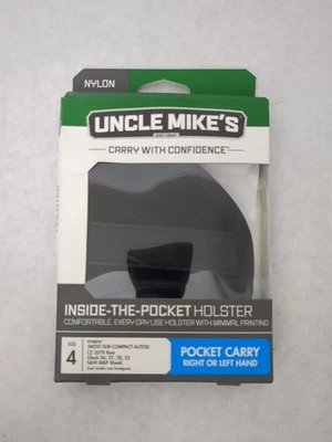 New Uncle Mikes Pocket Holster Size 4 Glock 26, 27, 28, 33 S&W M&P Shield Size 4 - Image 1 of 4