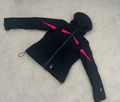 Chaqueta Spyder Amp Talla 4 (EU 36) - Capucha Extraíble Negra y Rosa Foto 1 de 4