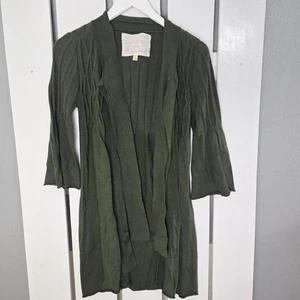 Chelsea & Violet Strickjacke vorne offen Schleife klein grün Fee Grunge erdig Boho - Bild 1 von 10