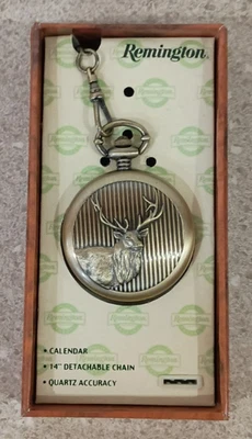 Карманные часы Remington в коробке с календарем 14 дюймов съемная цепочка кварцевые точность - Изображение 1 из 4