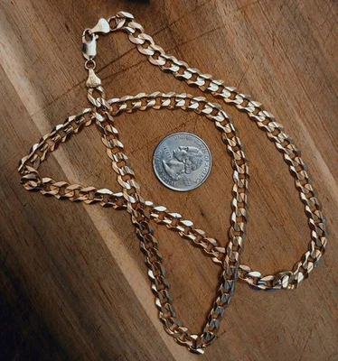 *** CADENA DE ESLABONES CUBANOS DE ORO AMARILLO MACIZO 10K PARA HOMBRE 24" 41 GRAMOS *** Foto 1 de 4