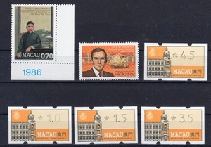 Macau 1985-93 selection of 2x stamps + ATM set of 4 all clean MNH OG - Picture 1 of 1