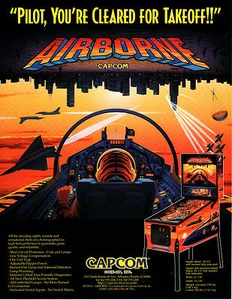 AIRBORNE Original PROMO Pinball Flyer CAPCAM 1995 MINT Ad Slick BROCHURE - Picture 1 of 1