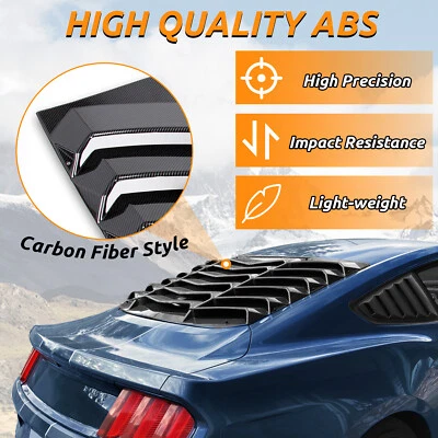 Rear Window Louvers for Ford Mustang 2015-2023 Carbon Fiber in GT Lambo Style Foto 1 de 4