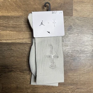 Nike Jordan Travis Scott Everyday Cushion Crew Socks Cactus Jack Sail Medium - Picture 1 of 4