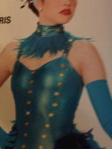 Jazz Dance Costume Tap Showgirl Artstone Girl Women Purple Turquoise Ahh Paris - Picture 1 of 3
