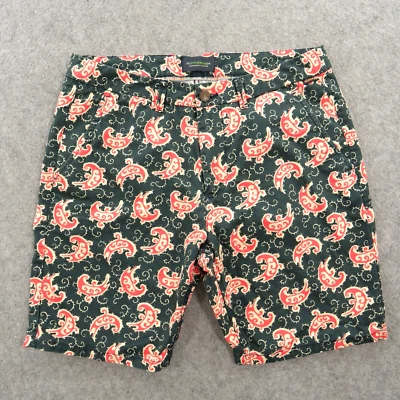 Pantalones Cortos Scotch & Soda Para Hombre 30 Negro Rojo Cachemira Floral Frente Plano Chinos 8" Foto 1 de 4
