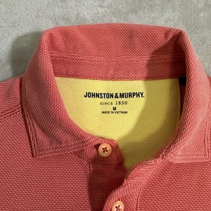 Johnston Murphy Polo Shirt Men's M Medium Orange Casual Short Sleeve Golf - Picture 1 of 6