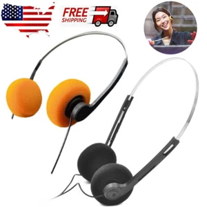 US Over Ear Retro Headphones 80s 90s 3.5mm Wired Headset Soft for PC MP3 Music - Picture 1 of 19