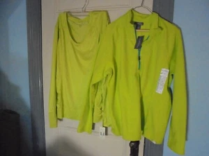 EDDIE BAUER & TANGERINE Size XL sports TRACK Jacket Lime Green NEW w/TAGS - Picture 1 of 11