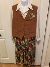 Vintage R&K Originals Women's Long Sleeve Dress With Vest Playing Cards Size 14
