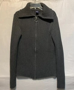 Gap Cardigan Sweater Womens Size Large Collared Gray Full Zip - Picture 1 of 9