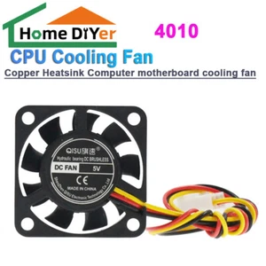 Ventilateur de refroidissement CPU 4010 3 fils et dissipateur thermique cuivre ordinateur carte mère ventilateur de refroidissement - Photo 1/13