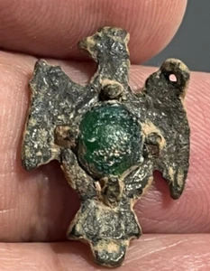 Cincin 19, Águila de San Juan, separación de cuentas de rosario, pasta de vidrio verde - Imagen 1 de 5