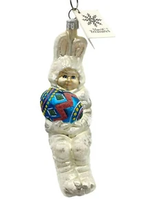 Slavic Treasures Bunny Boy Easter Holiday Rabbit Egg Ornament 00-184-A - Picture 1 of 7