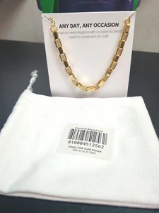Brazalete de cadena de bloque esencial de oro de 18 quilates musulmán para mujer y hombre joyería nominal de 7 pulgadas - Imagen 1 de 3