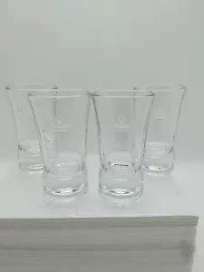 New Sobieski Vodka Shot Glasses Four Embossed Crown Logo - Picture 1 of 3