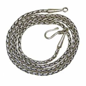 Sterling Silver Handmade 2.5mm Bali Foxtail Link Necklace with Hook Clasp - Picture 1 of 9