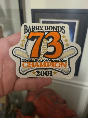 Parche de manga récord de temporada de jonrones Barry Bonds 2001 San Francisco 73 para camiseta Foto 1 de 4