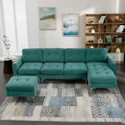 110" L-Shape Convertible Sectional Sofa Couch With Movable Ottoman Storage