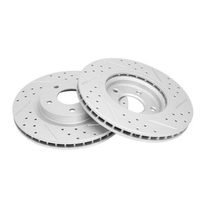 Juego de rotores de freno delanteros perforados para Nissan Rogue/Rogue Select Sentra 2007-2012 Foto 1 de 4