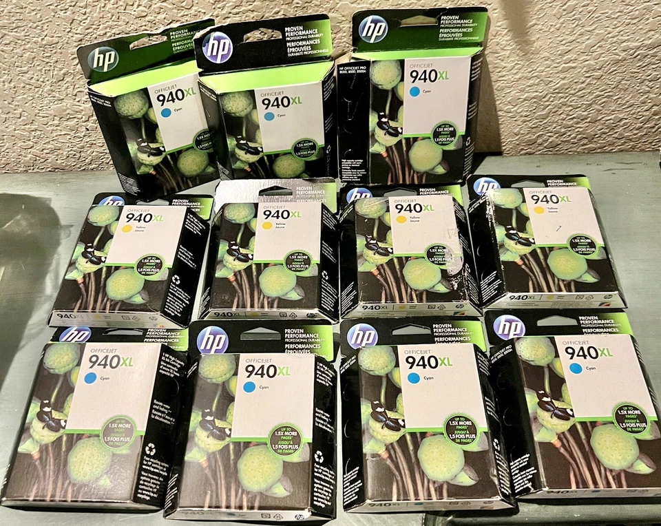 Genuine HP 940XL Yellow 4 Blue 7 New - Image 1 of 1