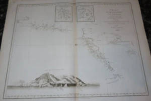 1798 LA PEROUSE CHART OF THE DISCOVERIES TO THE NORTH OF JAPAN IN 1643 KASTRIKUM - Picture 1 of 7