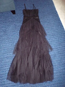 Vestido Corsé Maxi Transparente Guilty of Glam New York Talla Pequeña Negro Tul - Imagen 1 de 11