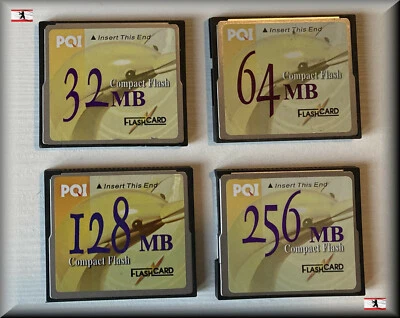 PQI Compact Flash CF 16MB 32MB 64MB 128MB 256MB 1024MB 1GB mit Schutzhülle - Image 1 of 3