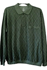 Mens Polo Shirt Size XL Green Argyle  David Taylor NEW - Picture 1 of 2