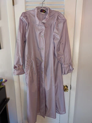 Vintage Totes Size 10 Nylon Lilac Rain Coat Jacket Trench - Image 1 of 4