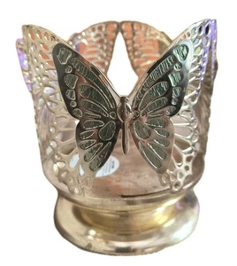 Bath & Body Works Schmetterling 3-Docht Kerzenhalter Gold Standfuß Glam Wohndeko - Bild 1 von 5