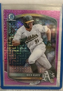 2025 Bowman - Chrome Prospects Nick Kurtz #BCP-114 Pink Mojo Refractor /199 (RC) - Picture 1 of 2