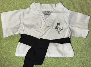 Build A Bear Karate Morgenmantel Kampfsport weiß Gewand schwarz Gürtel Kleidung BAB Top - Bild 1 von 4